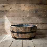 65cm Black Band 1/4 Barrel Oak Herb/Bedding Planter